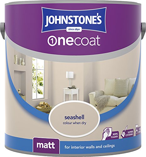 Johnstone's 304119 2.5 Litre One Coat Matt Emulsion Paint - Seashell