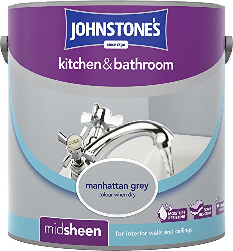 Johnstone's 307064 2.5 Litre Kitchen And Bathroom Emulsion Paint - Manhattan Grey