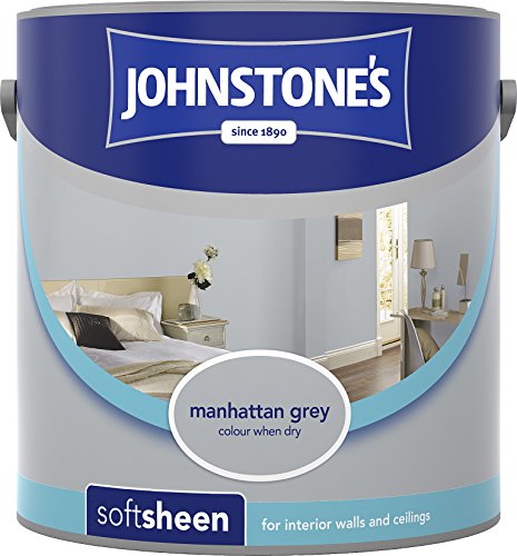 Johnstone's 307090 2.5 Litre Soft Sheen Emulsion Paint - Manhattan Grey