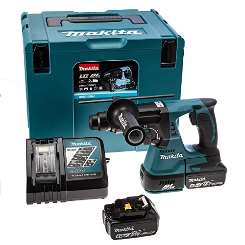 Makita Dhr242rmj 18 V Li-ion Lxt Brushless Rotary Hammer Complete With 2 X 4.0 Ah Li-ion Batteries And Charger In A Makpac Case