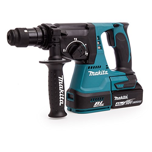 Makita Dhr243rmj 18 V Li-ion Lxt Brushless Rotary Hammer Complete With 2 X 4.0 Ah Li-ion Batteries And Charger In A Makpac Case