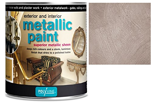 Polyvine Exterior & Interior Metallic Paint Pewter 500ml