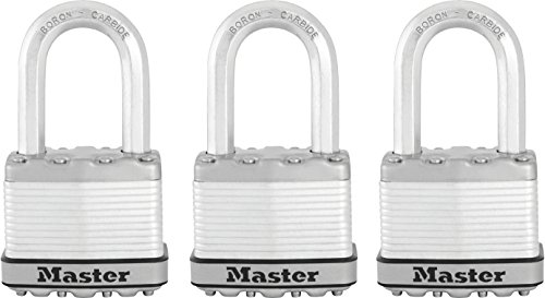 Master Lock Pack Of 3 High Security Padlocks With Outdoor Protection, Long Shackle, Keyed Lock, 50mm Wide Body, Ideal For Securing Gates