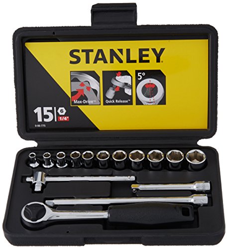Stanley Socket Set 15pc Metric 1/4sqdr 0 86 775