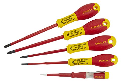 Stanley Tools FatMax VDE Insulated Phillips & Parallel Screwdriver Set of 5
