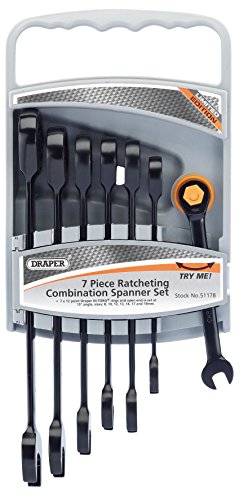 Draper Metric Ratcheting Combination Spanner Set Hi-torq® (7 Piece)