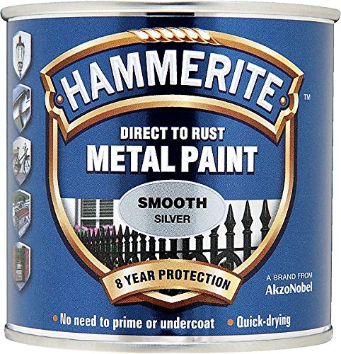 Hammerite Direct To Rust Smooth Finish Metal Paint Silver 250ml