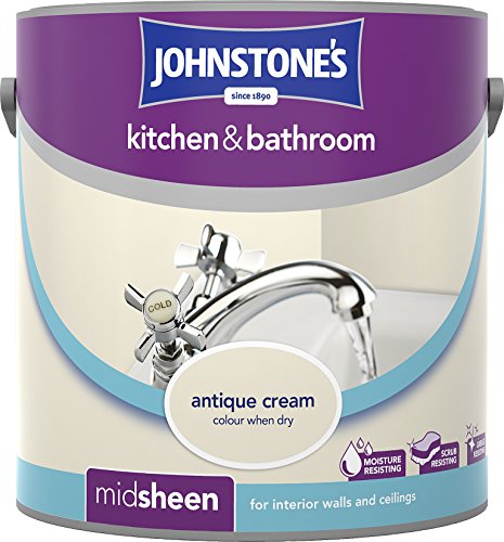 Johnstone's 303952 2.5 Litre Kitchen And Bathroom Emulsion Paint - Antique Cream