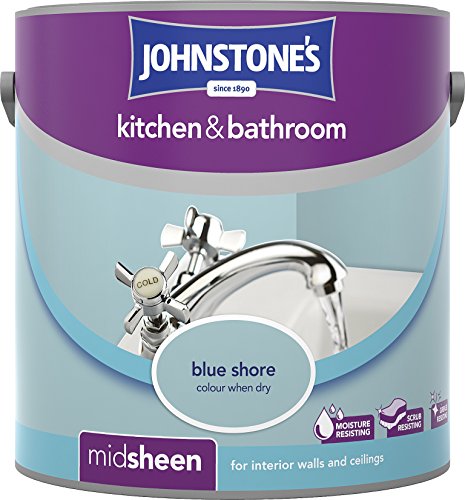 Johnstone's 303953 2.5 Litre Kitchen And Bathroom Emulsion Paint - Blue Shore