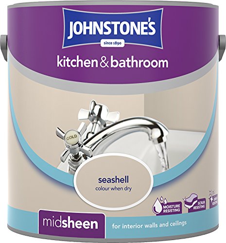 Johnstone's 303961 2.5 Litre Kitchen And Bathroom Emulsion Paint - Seashell