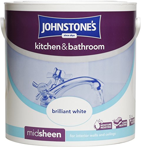 Johnstone's 303966 2.5 Litre Kitchen And Bathroom Emulsion Paint - Brilliant White
