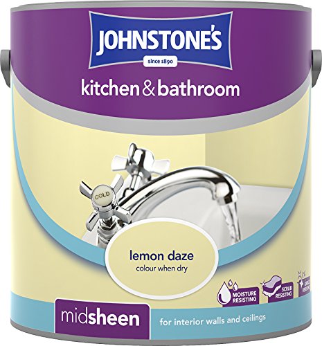 Johnstone's 307063 2.5 Litre Kitchen And Bathroom Emulsion Paint - Lemon Daze