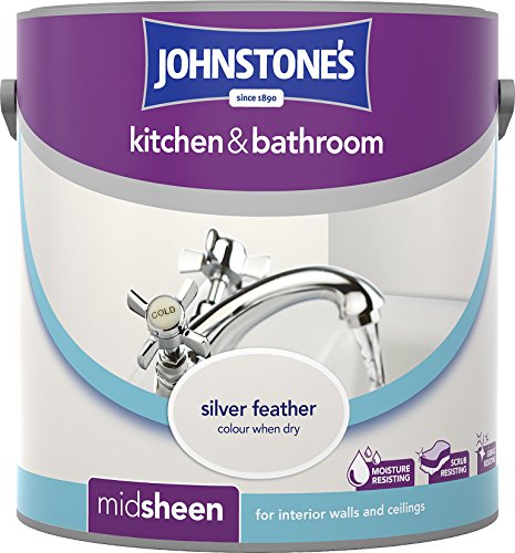 Johnstone's 303962 2.5 Litre Kitchen And Bathroom Emulsion Paint - Silver Feather