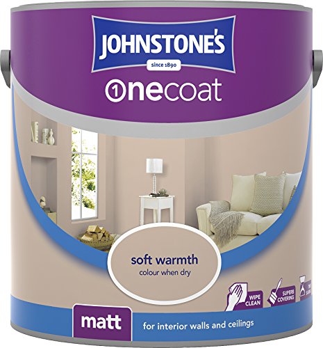 Johnstone's 304121 2.5 Litre One Coat Matt Emulsion Paint - Soft Warmth