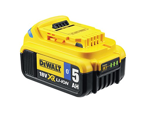 Dewalt Dcb184b 5.0 Ahbluetooth Slide Li-ion Battery Pack, 18 V, Black/yellow