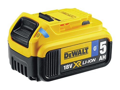Dewalt Dcb184b 5.0 Ahbluetooth Slide Li-ion Battery Pack, 18 V, Black/yellow