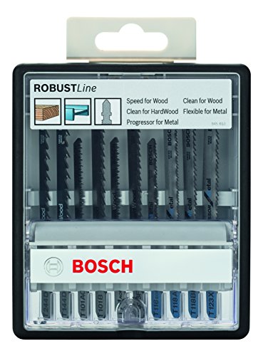 Bosch Robust Line Wood And Metal Jigsaw Blade Set, 10 Pieces