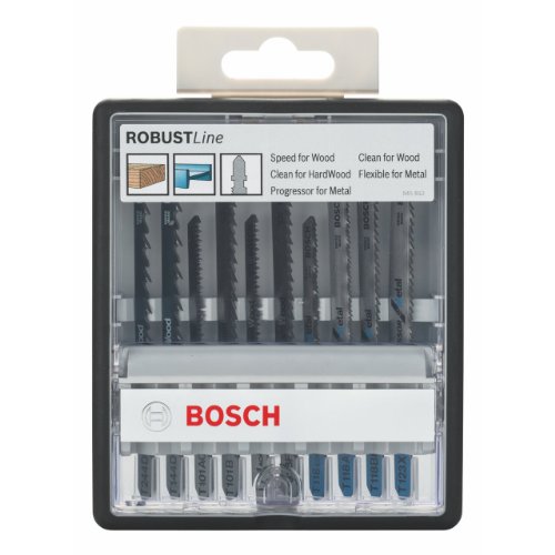 Bosch Robust Line Wood And Metal Jigsaw Blade Set, 10 Pieces