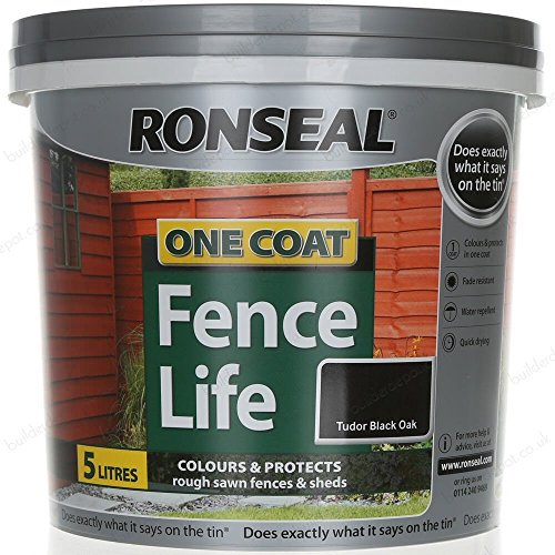 Ronseal One Coat Fence Life Tudor Black Oak 5 Litre