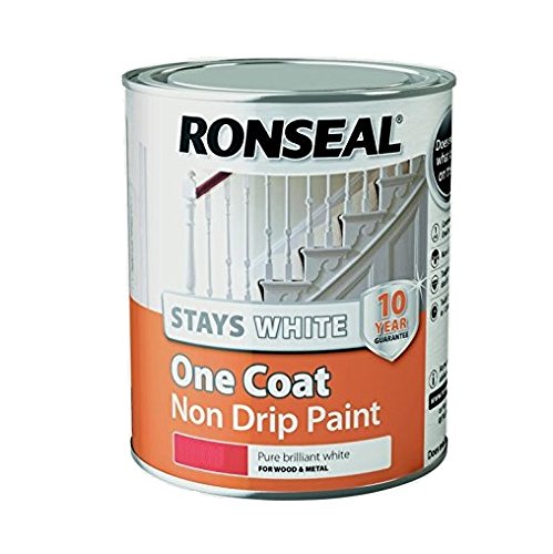 Ronseal One Coat Stays Matt Paint, White, 2.5 Litre