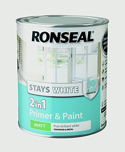 Ronseal Rslsw21mp750 Stay 2-in-1 Matt Paint, White, 750 Ml