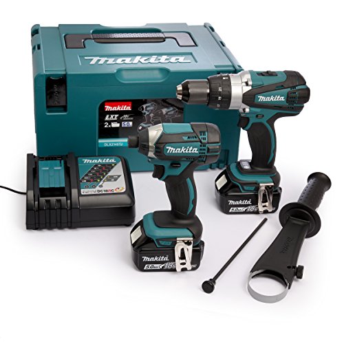 Makita Dlx2145tj Combi Drill And Impact Driver 18 V Kit With 2 X 5.0 Ah Batts And 1 Dc18rc Charger