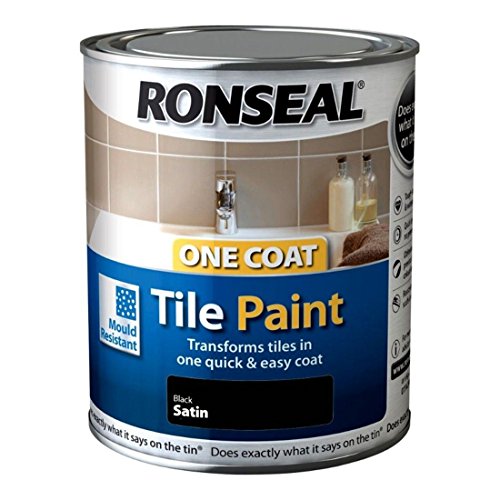 Ronseal One Coat Tile Paint - Black Satin 750ml