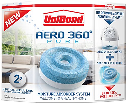 Unibond Aero 360 Moisture Absorber Neutral Refill Tabs, Pack Of 2
