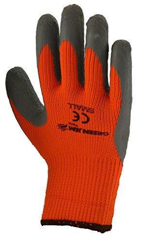 Green Jem Hi-Vis Winter Work Gloves - Orange - Small