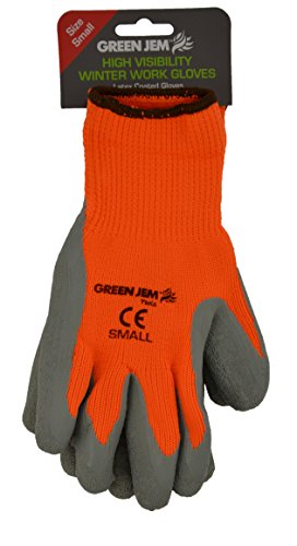 Green Jem Hi-Vis Winter Work Gloves - Orange - Small