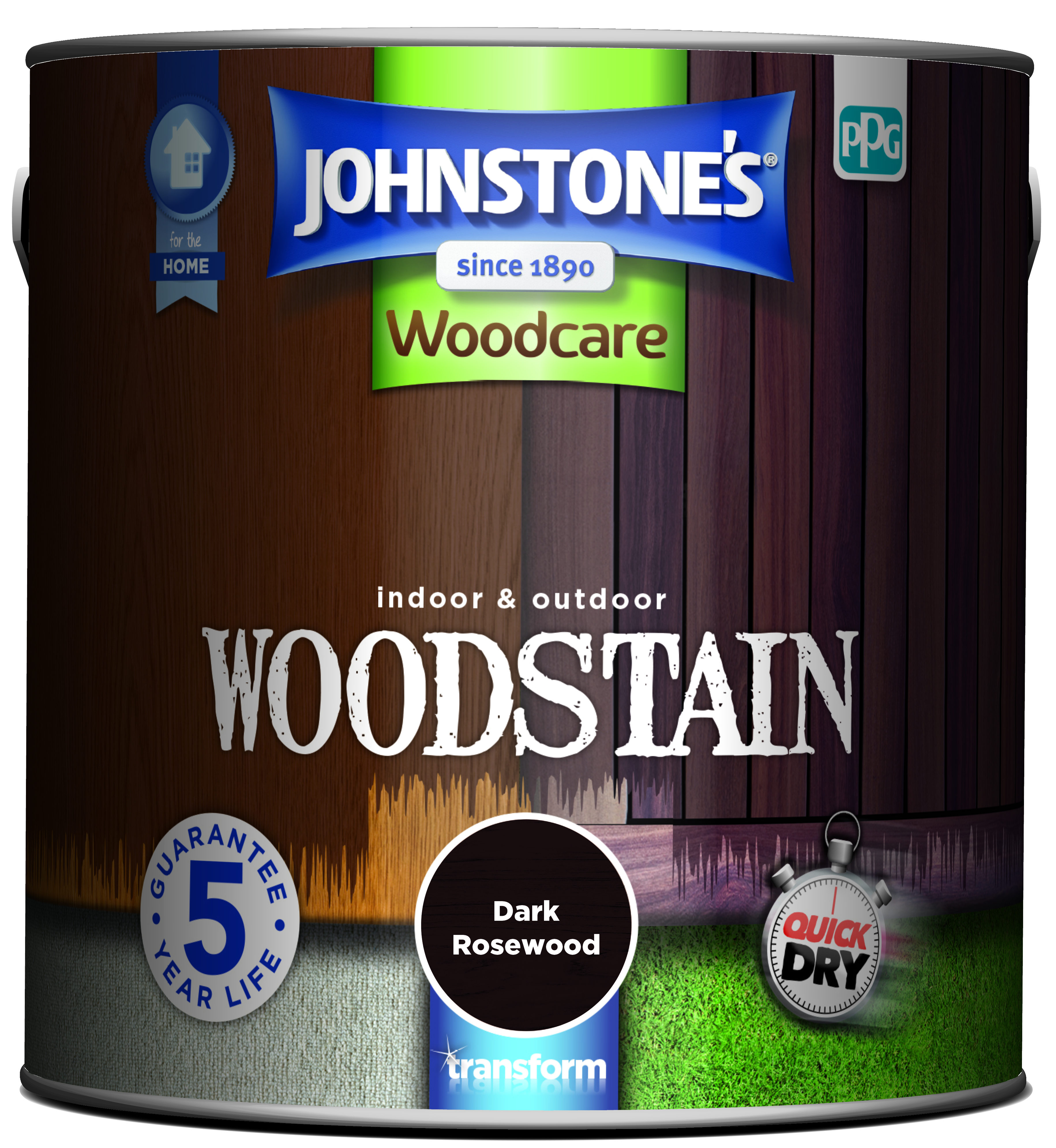 2.5ltr - Johnstone's Woodcare Woodstain Rosewood