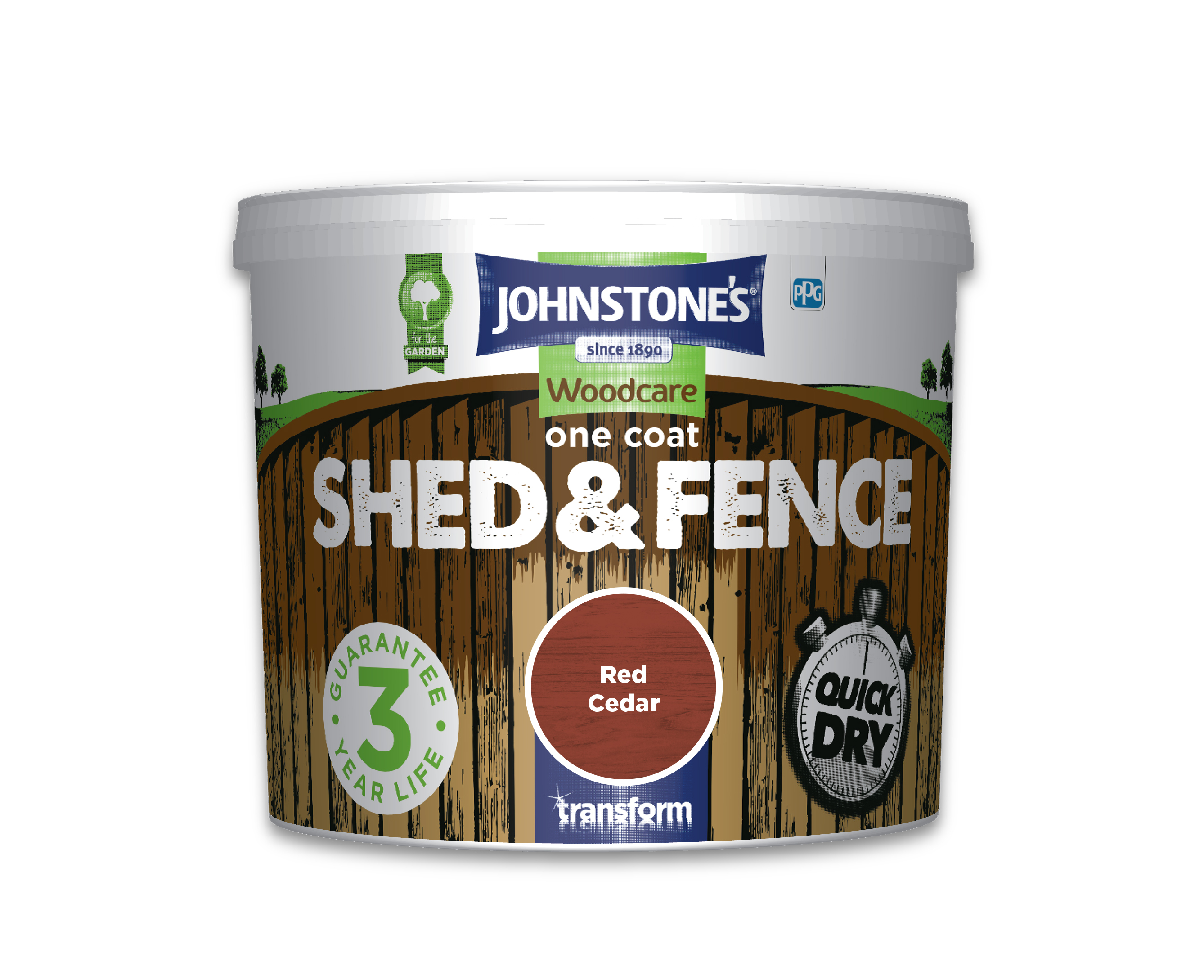 5ltr - Johnstone's Woodcare One Coat Shed & Fence Red Cedar