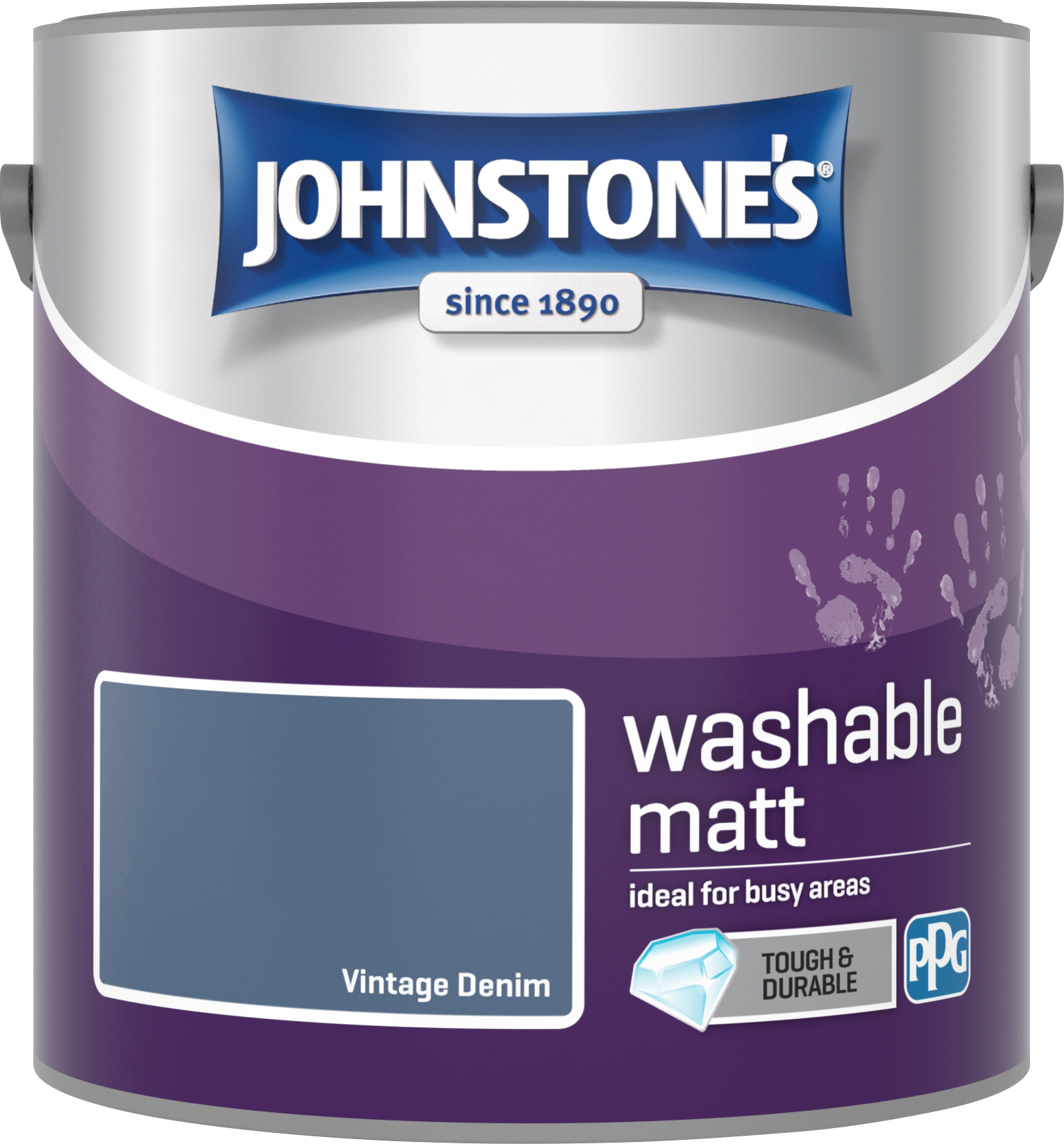 Johnstone's 2.5 Litre Washable Matt Emulsion Paint - Vintage Denim