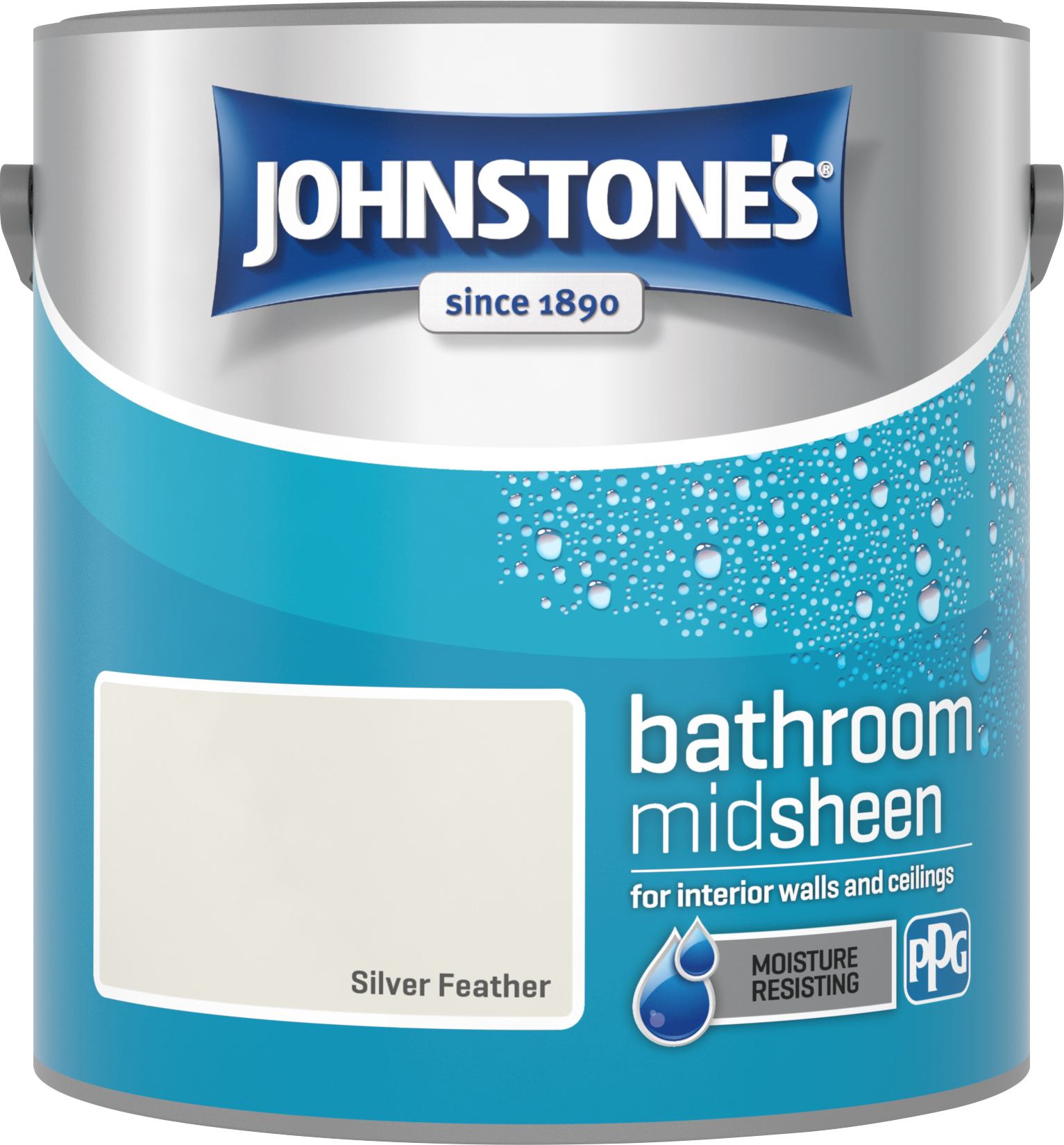 Johnstone's 2.5 Litre Bathroom Paint - Silver Feather