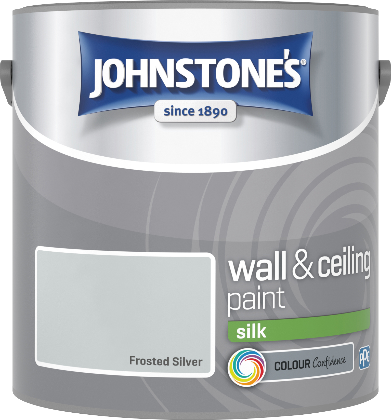 Johnstone's 2.5 Litre Silk Emulsion Paint - Frosted Silver
