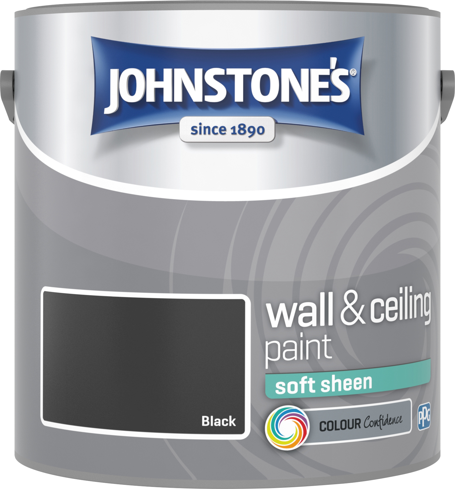 Johnstone's 2.5 Litre Soft Sheen Emulsion Paint - Black
