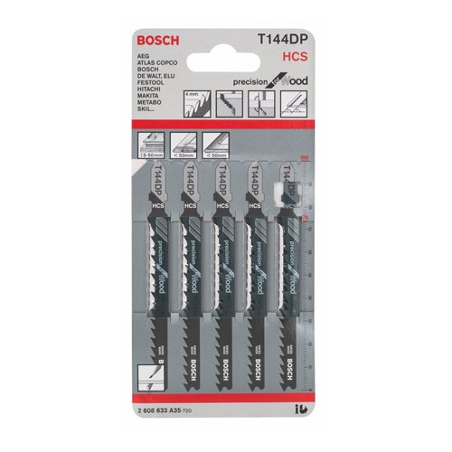 Bosch Jigsaw Blade 1 x Pack of 5 Wood