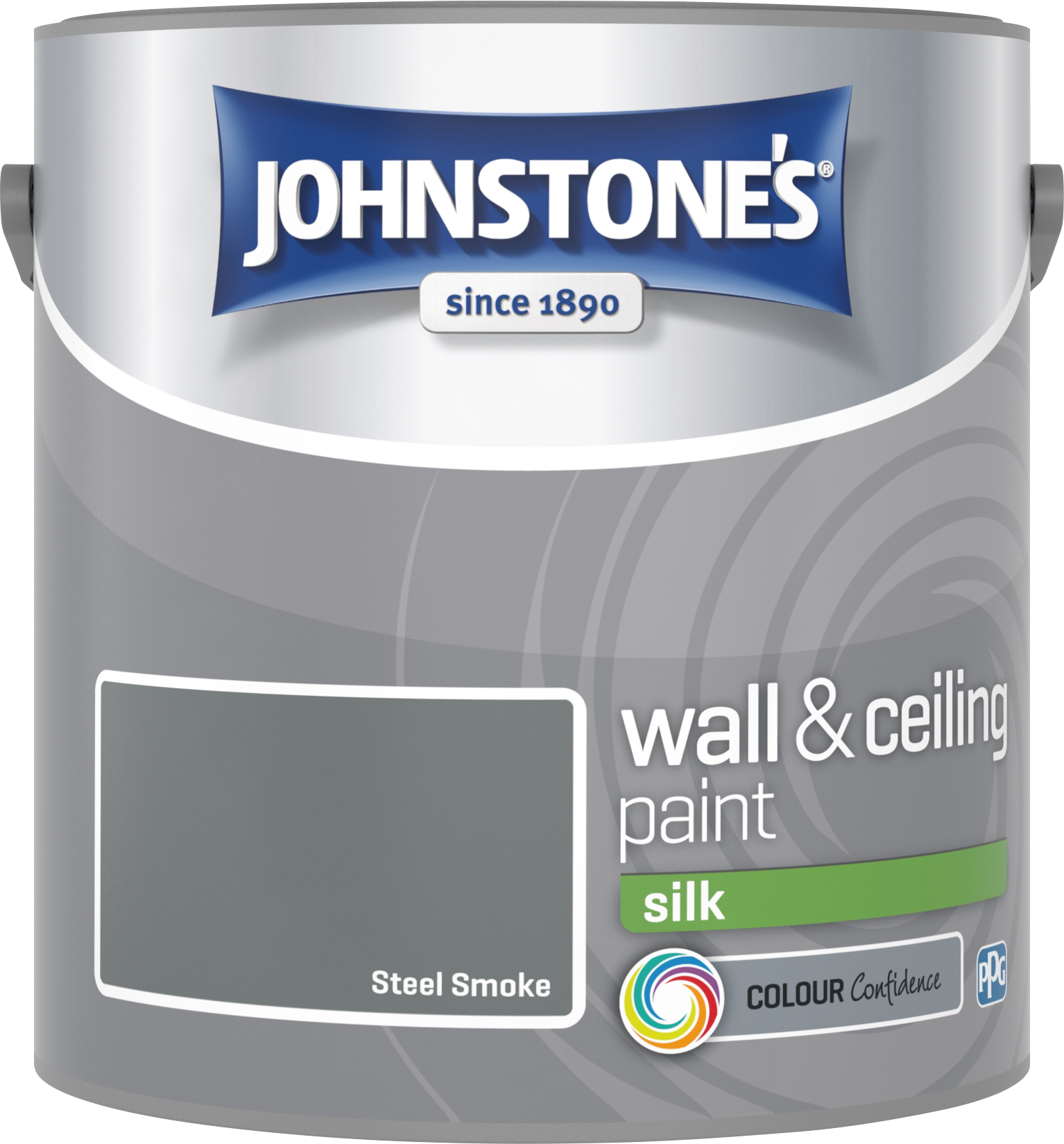 Johnstone's 306587 2.5 Litre Silk Emulsion Paint - Steel Smoke
