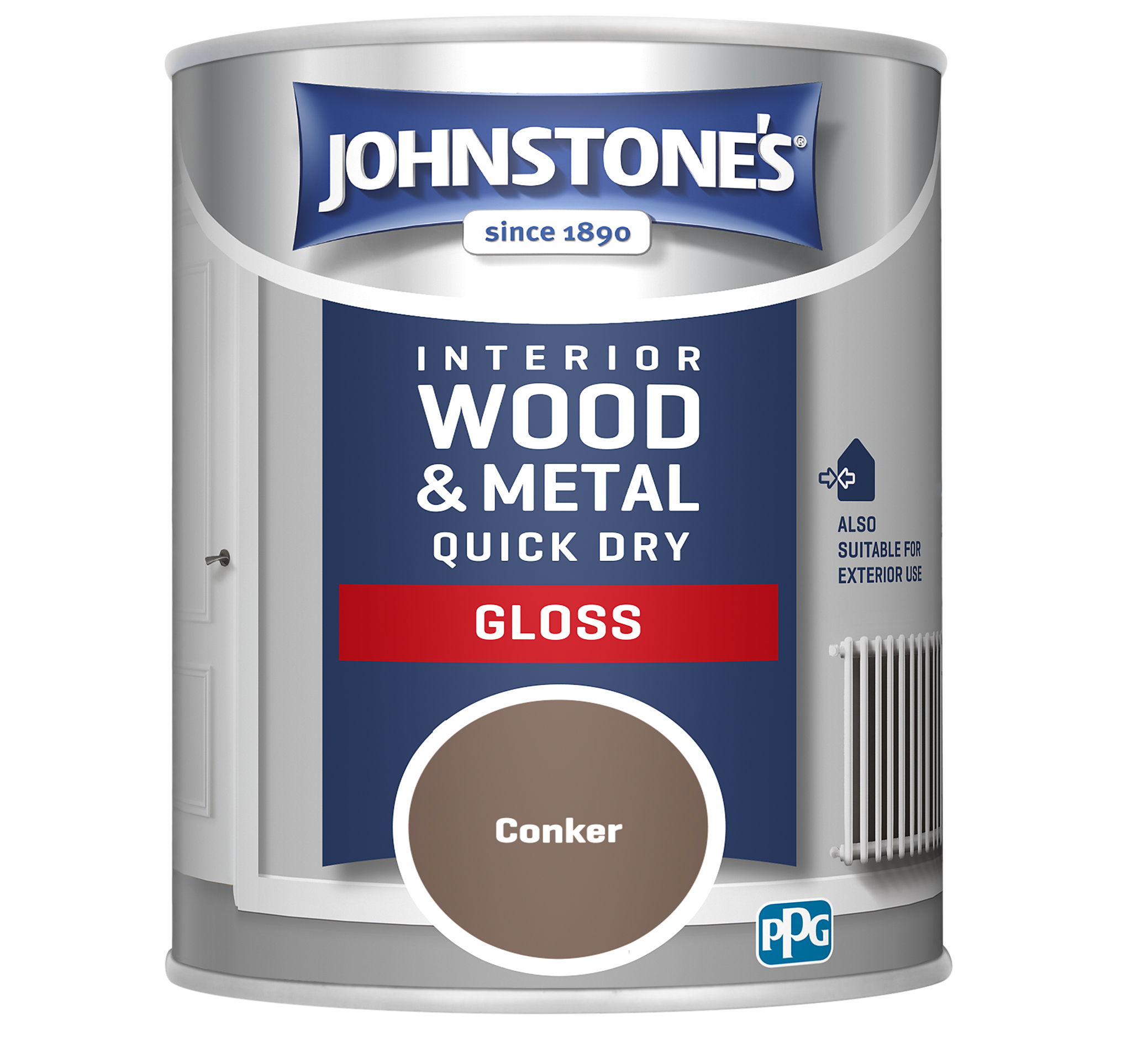 Johnstones 750ml Quick Dry Gloss Paint - Conker
