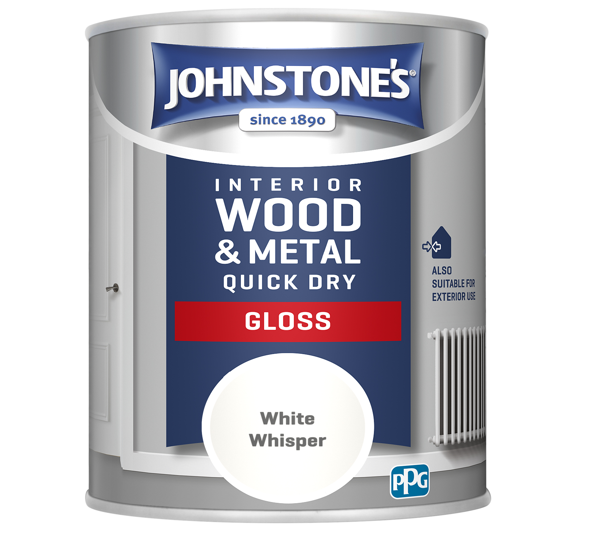 Johnstones 750ml Quick Dry Gloss Paint - White Whisper