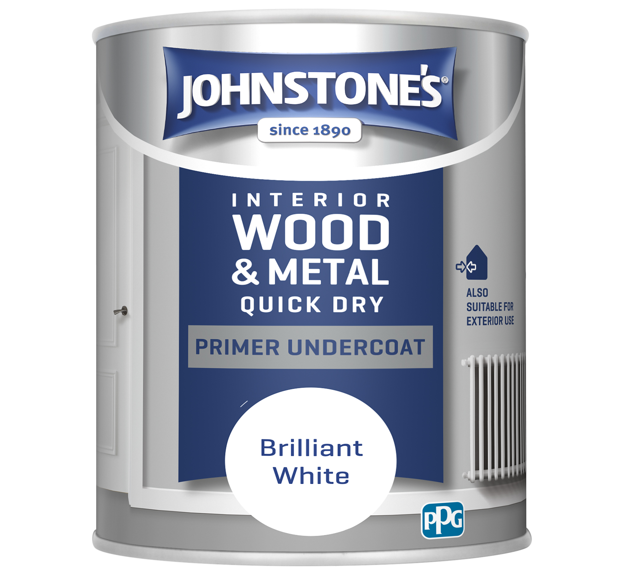 Johnstones 750ml Quick Dry Primer Undercoat - Grey
