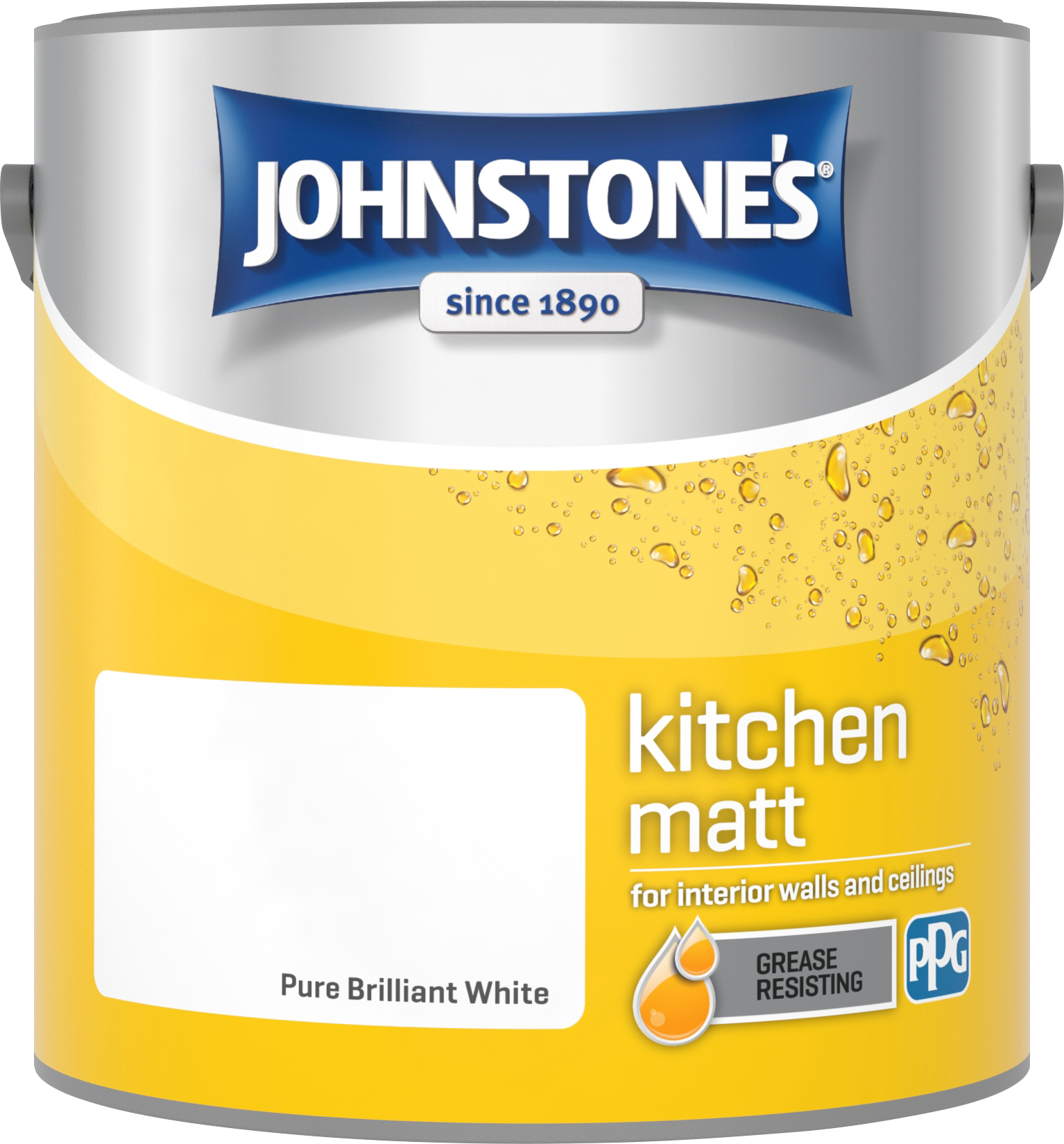 Johnstone's 2.5 Litre Kitchen Emulsion Paint - Pure Brilliant White