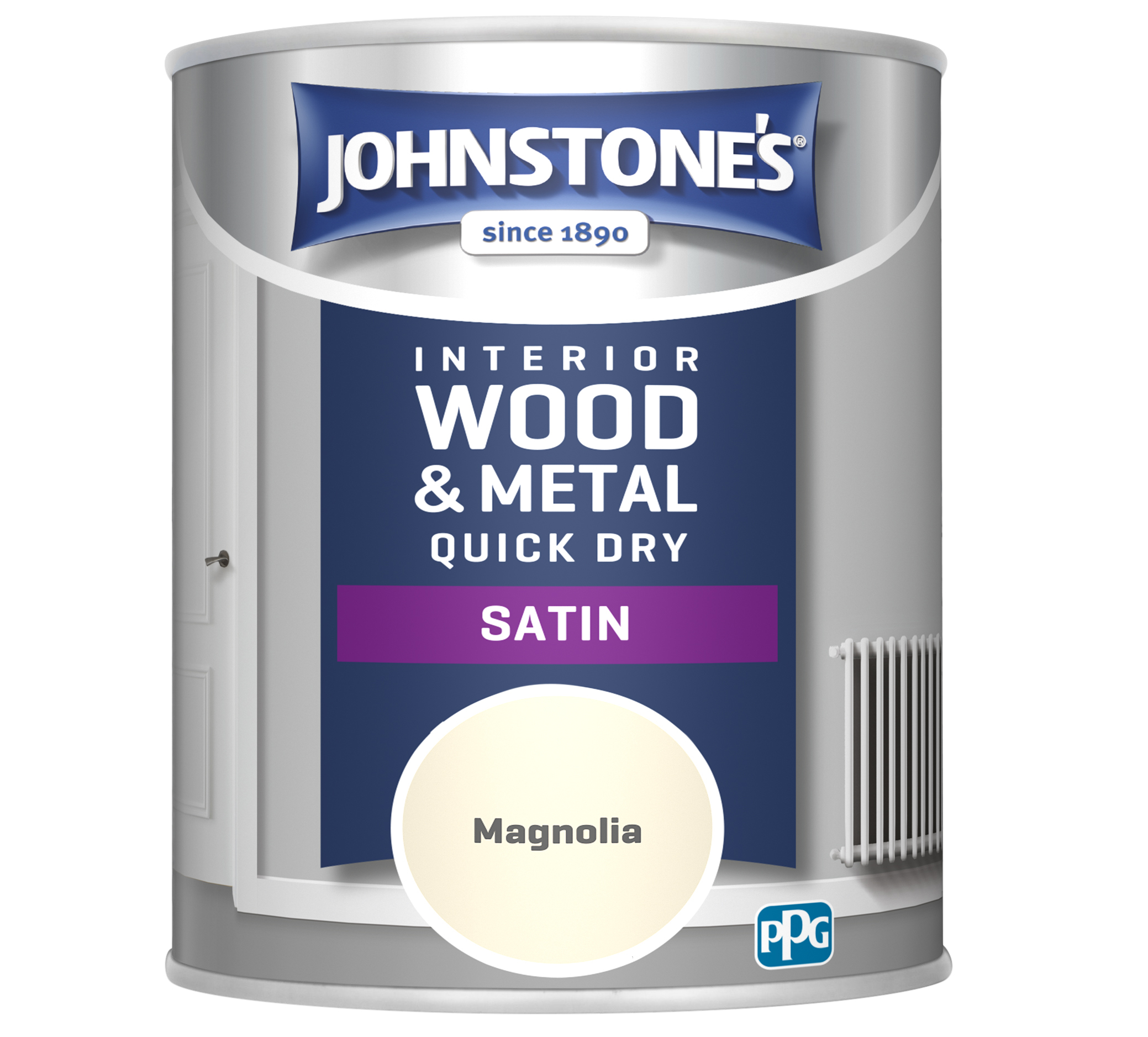 Johnstone's 303923 750ml One Coat Quick Dry Satin Paint - Magnolia