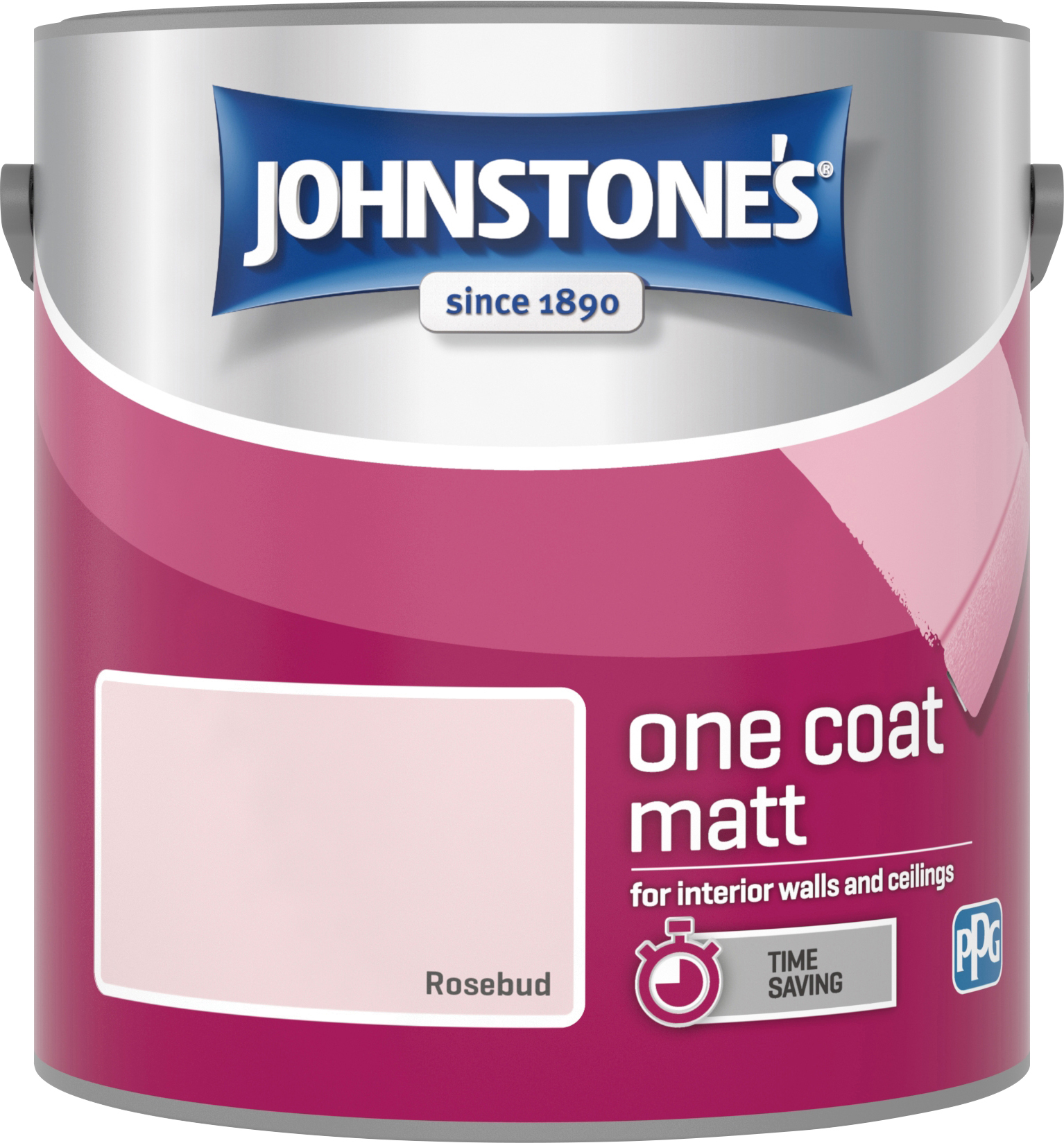 Johnstone's 304118 2.5 Litre One Coat Matt Emulsion Paint - Rosebud