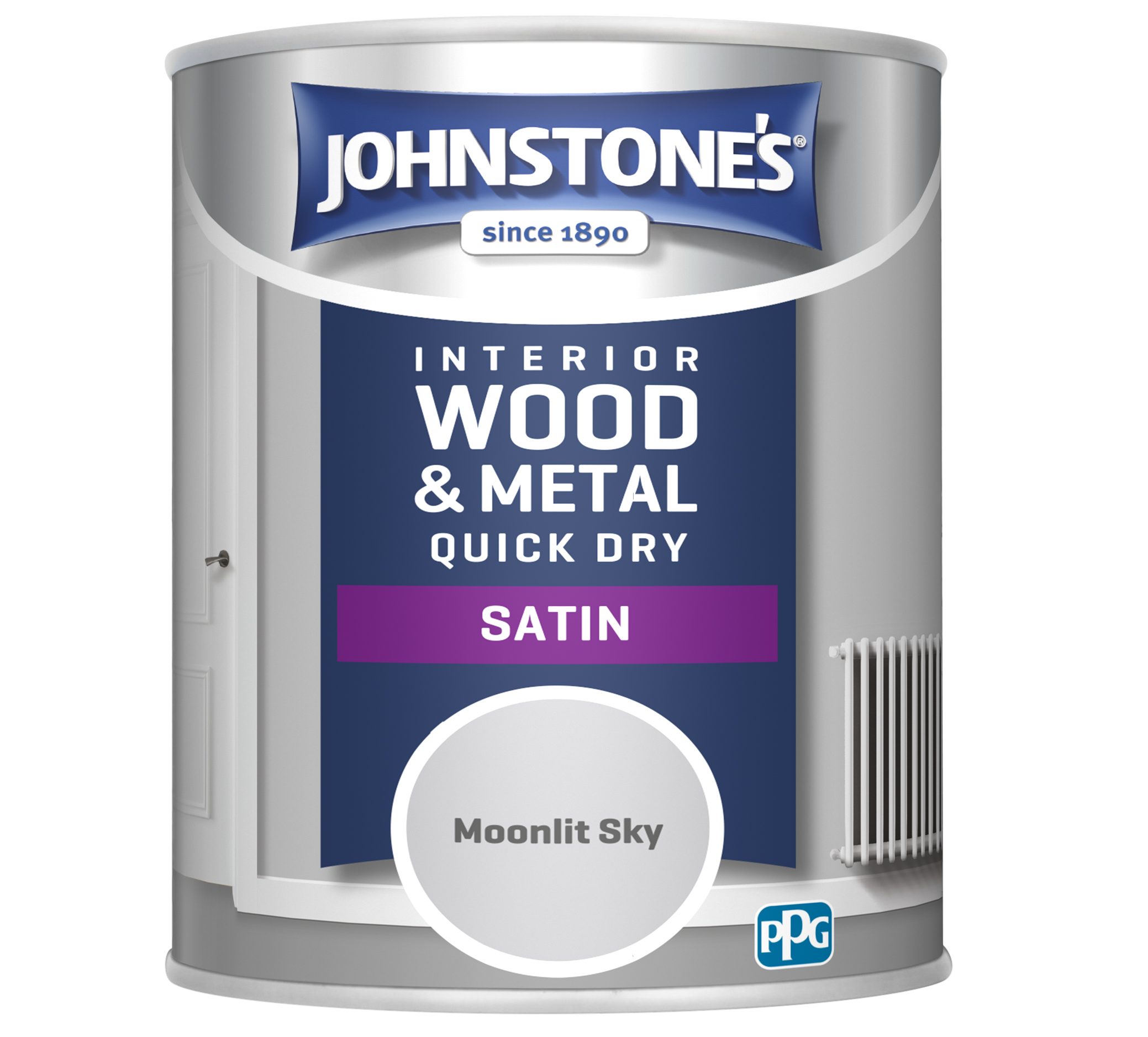 Johnstone's 308447 750ml One Coat Quick Dry Satin Paint - Moonlit Sky