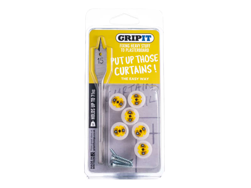 Gripit Curtain Kit, Clam Pack