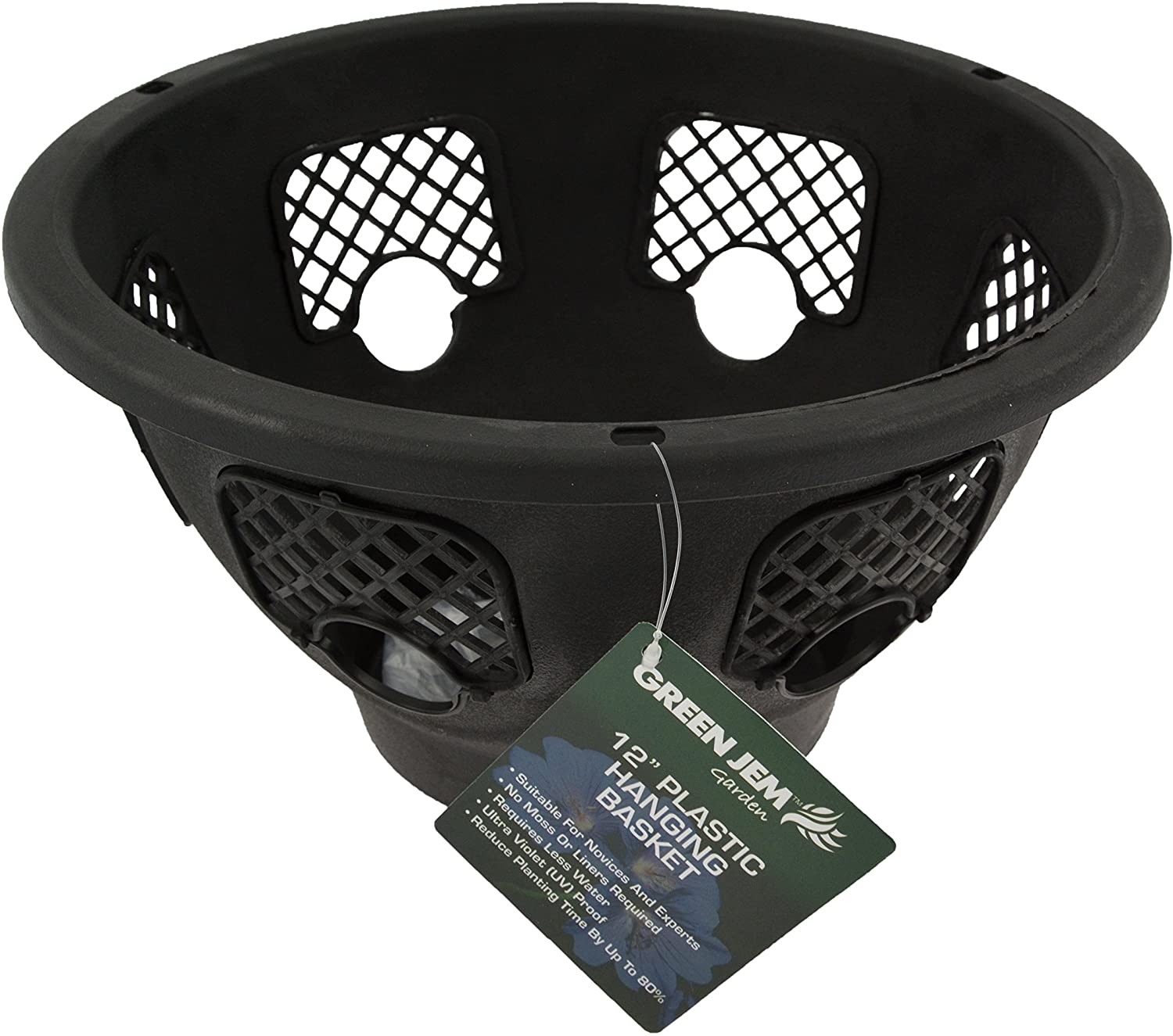 Green Jem Plastic Hanging Basket (12'')