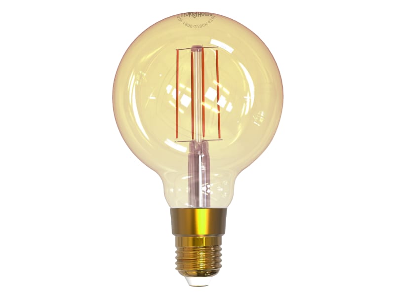 Link2home Wi-fi Led Es (e27) Balloon Filament Dimmable Bulb, White 470 Lm 5.5w