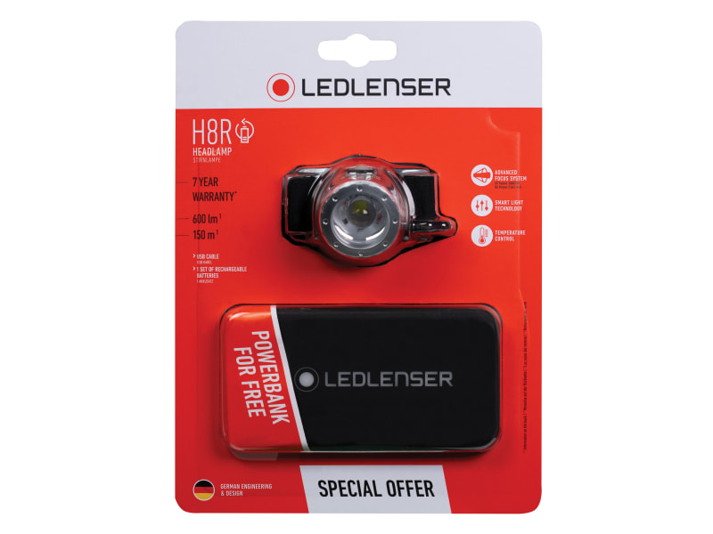 H8r Rechargeable Led Headlamp + Free Powerbank