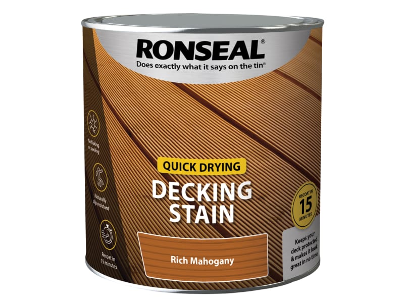 Ronseal Quick Drying Decking Stain Rich Mahogany 2.5 Litre